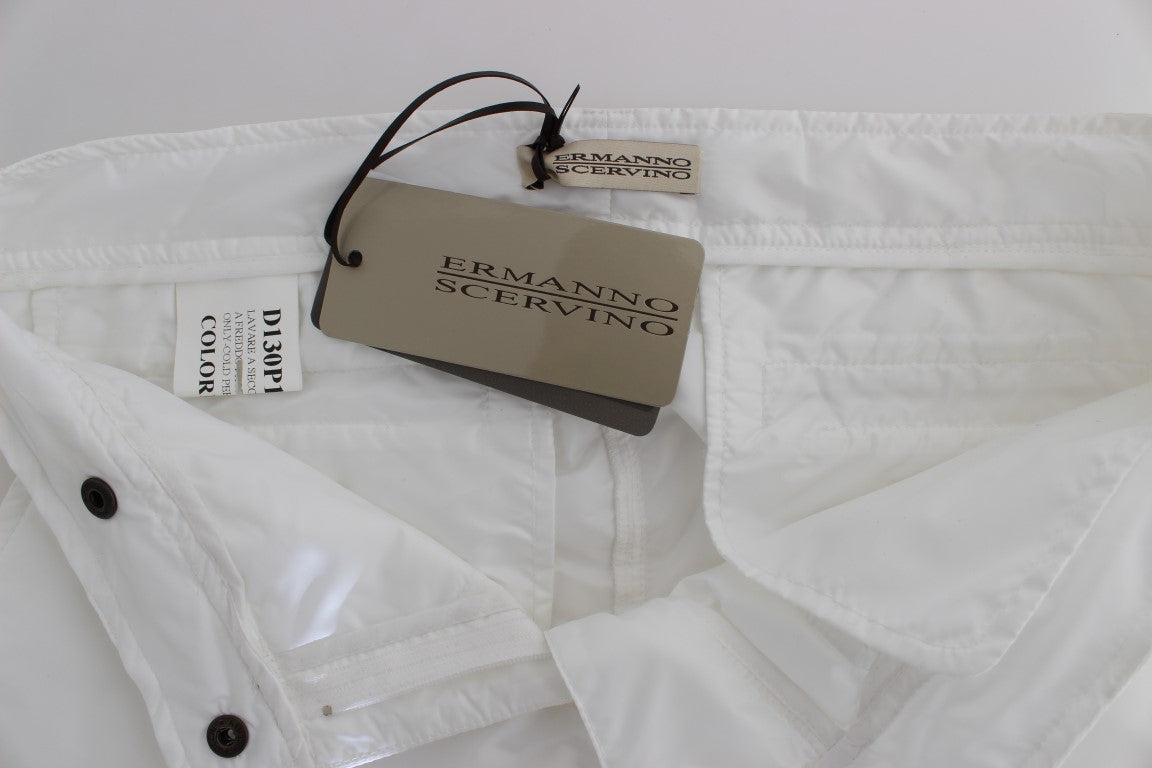 Ermanno Scervino – Gepolsterte Cargohose aus weißem Nylon in Slim Fit