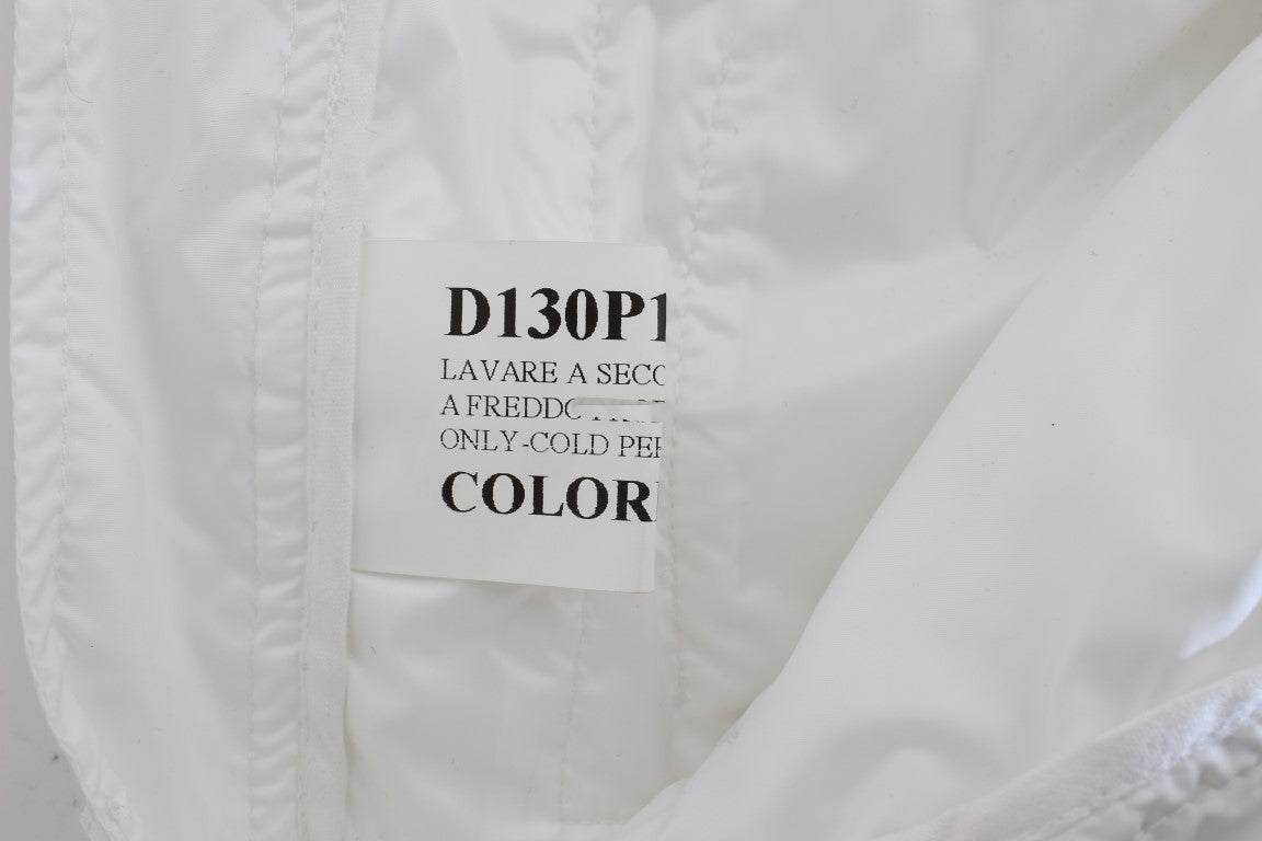 Ermanno Scervino – Gepolsterte Cargohose aus weißem Nylon in Slim Fit