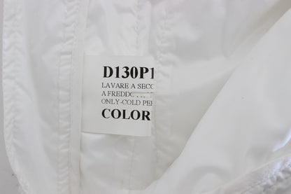 Ermanno Scervino – Gepolsterte Cargohose aus weißem Nylon in Slim Fit