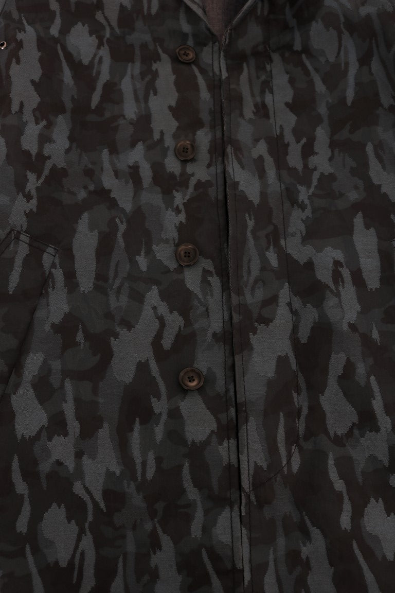 Dolce &amp; Gabbana Blauer Camouflage-Trenchcoat