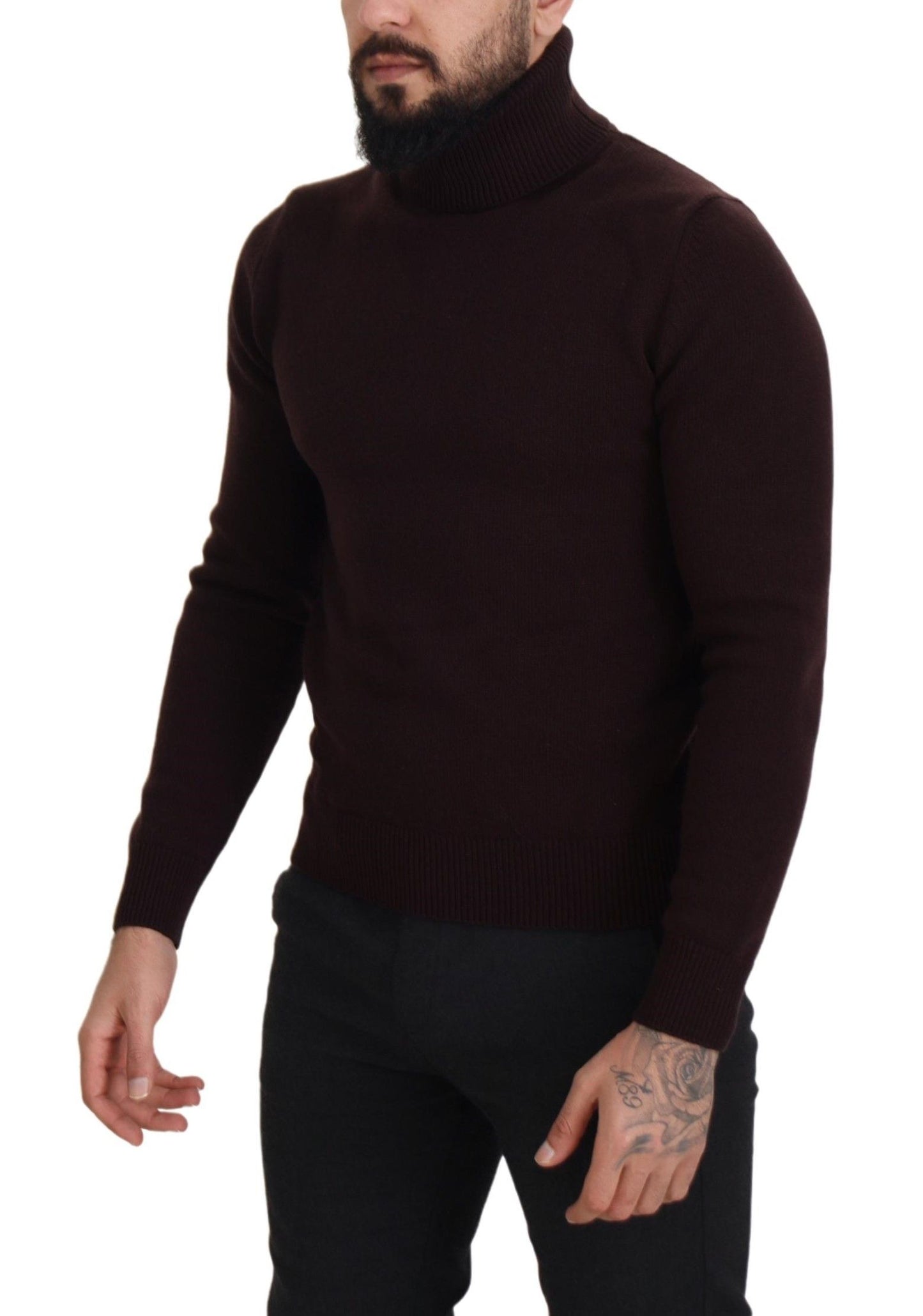 Dolce &amp; Gabbana – Pullover mit Rollkragen in Braun aus Wolle