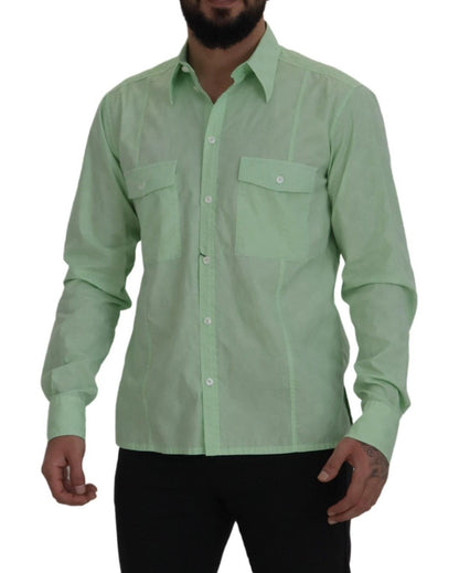Dolce & Gabbana Mint Green Long Sleeves Button Down Shirt