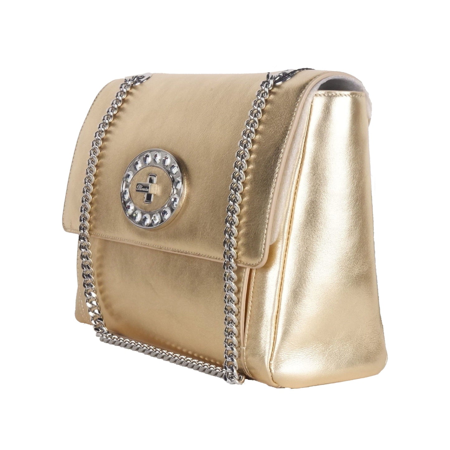 Blumarine – Schultertasche aus goldenem Leder für Damen