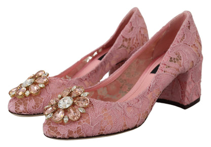 Dolce &amp; Gabbana – Rosa Taormina-Pumps mit Kristallspitze in Pastellfarben