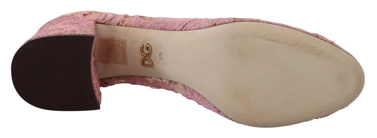 Dolce &amp; Gabbana – Rosa Taormina-Pumps mit Kristallspitze in Pastellfarben