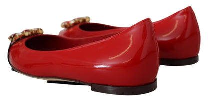 Dolce &amp; Gabbana – Loafer mit Kristallen in Rot aus Leder