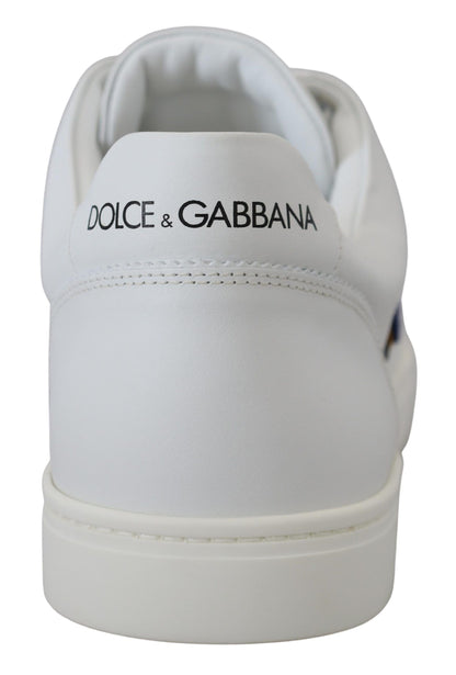 Dolce &amp; Gabbana Weiße Leder DG Logo Casual Sneakers Schuhe
