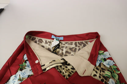 Dolce &amp; Gabbana – Mehrfarbige Hose mit Leopardenmuster und Flora-Print in mittlerer Taille