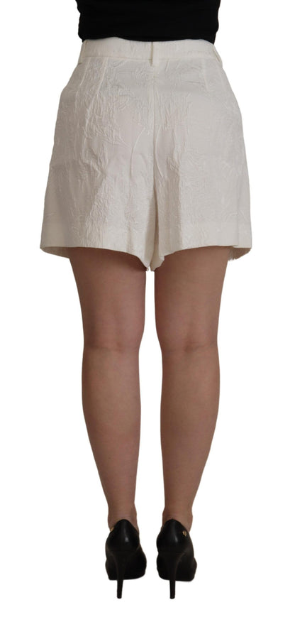 Dolce &amp; Gabbana Weiße Culotte-Shorts aus Baumwolle mit hoher Taille