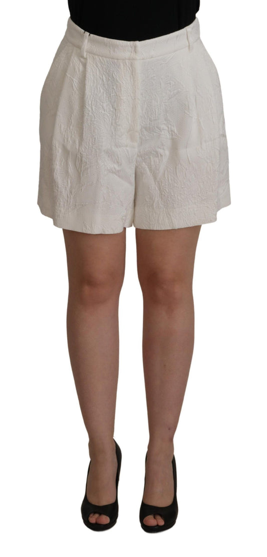 Dolce &amp; Gabbana Weiße Culotte-Shorts aus Baumwolle mit hoher Taille