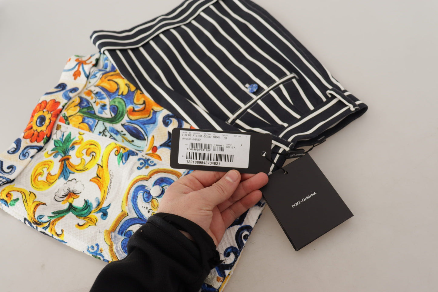 Dolce &amp; Gabbana – Bermudashorts aus Majolika mit mehrfarbigen Streifen