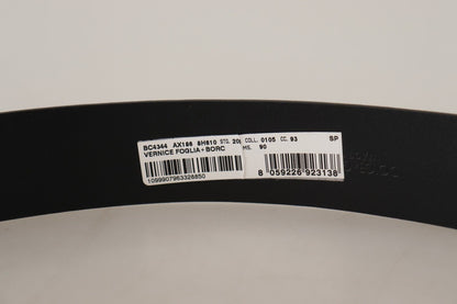 Dolce &amp; Gabbana Blauer Lackledergürtel mit Vernice-Silberlogo und Schnalle