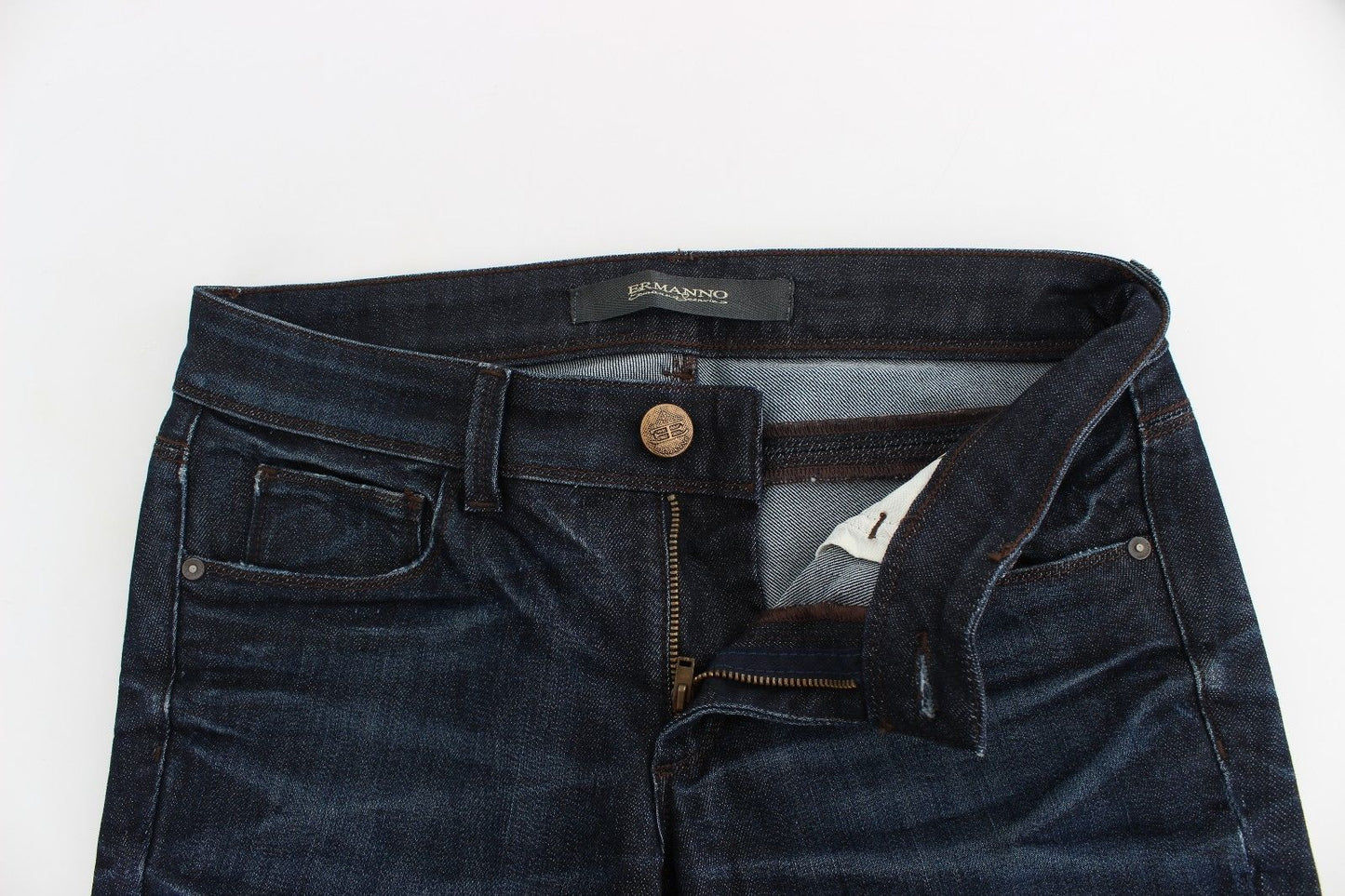 Ermanno Scervino Blaue Slim Jeans Denim Hose Skinny Leg Stretch