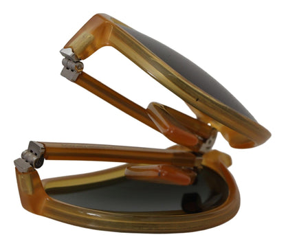 Dolce &amp; Gabbana – Pilotensonnenbrille DG4196 aus gelbem Acetat mit schwarzen Gläsern