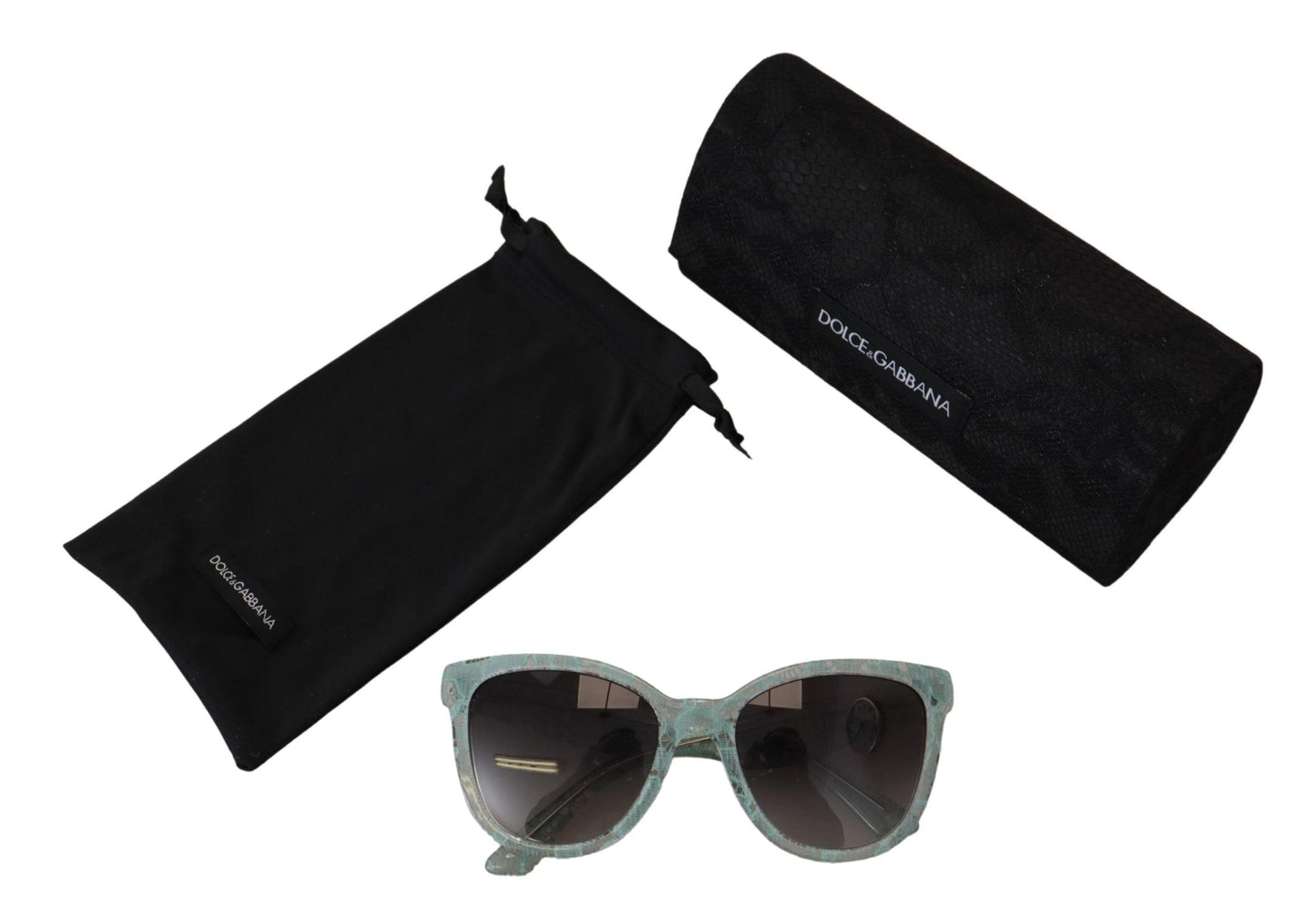 Dolce &amp; Gabbana – Runde Sonnenbrille DG4190 aus Acetat mit blauer Spitze und Kristallen