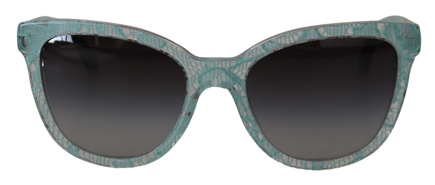 Dolce &amp; Gabbana – Runde Sonnenbrille DG4190 aus Acetat mit blauer Spitze und Kristallen