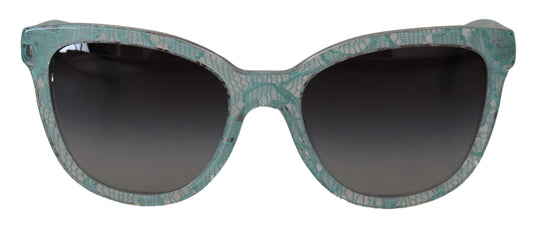 Dolce &amp; Gabbana – Runde Sonnenbrille DG4190 aus Acetat mit blauer Spitze und Kristallen