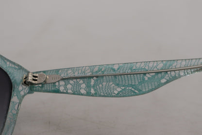 Dolce &amp; Gabbana – Runde Sonnenbrille DG4190 aus Acetat mit blauer Spitze und Kristallen