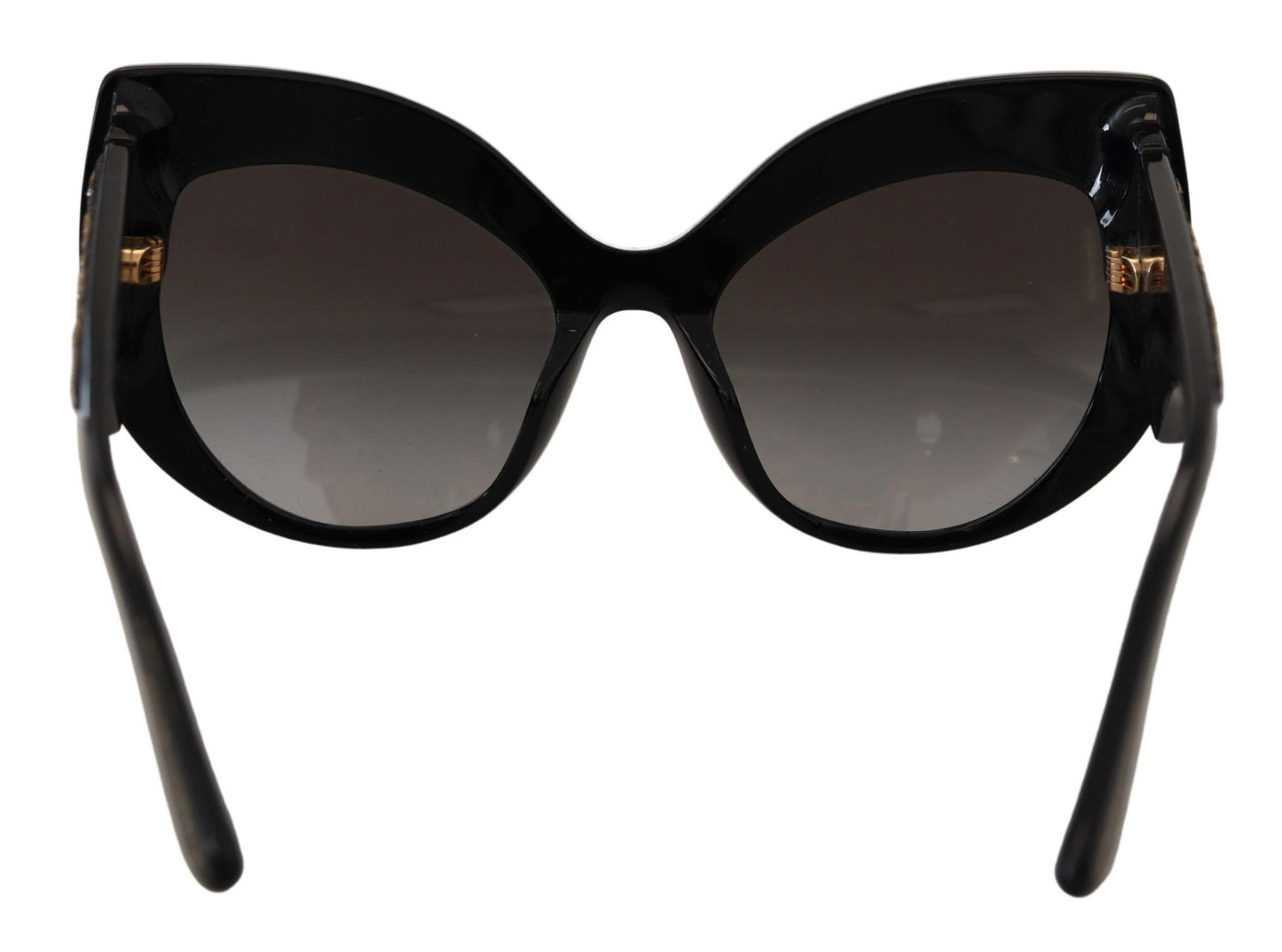 Dolce &amp; Gabbana – Polarisierte Sonnenbrille DG4326 mit Schmetterlingsmotiv und schwarzen Goldpailletten