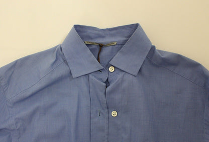Ermanno Scervino – Blaues Baumwollhemd mit klassischer Passform