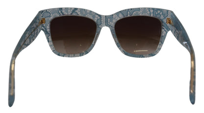 Dolce &amp; Gabbana DG4231 Sonnenbrille mit Schmetterlingsdesign aus Acetat mit blauer Spitze und Kristallen