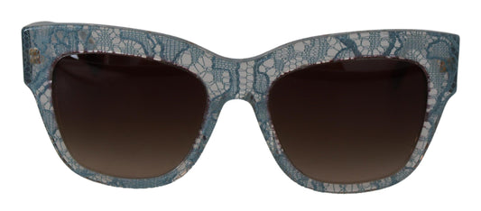 Dolce &amp; Gabbana DG4231 Sonnenbrille mit Schmetterlingsdesign aus Acetat mit blauer Spitze und Kristallen