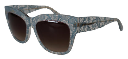 Dolce &amp; Gabbana DG4231 Sonnenbrille mit Schmetterlingsdesign aus Acetat mit blauer Spitze und Kristallen