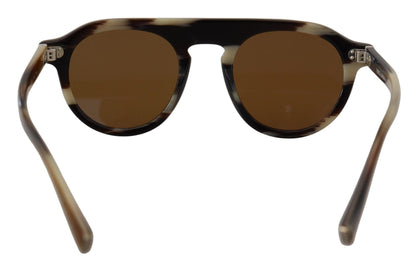 Dolce &amp; Gabbana – DG4306 – Sonnenbrille mit ovalem Vollrand in Schildpattoptik in Braun