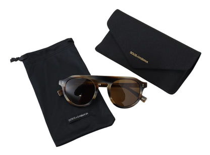 Dolce &amp; Gabbana – DG4306 – Sonnenbrille mit ovalem Vollrand in Schildpattoptik in Braun