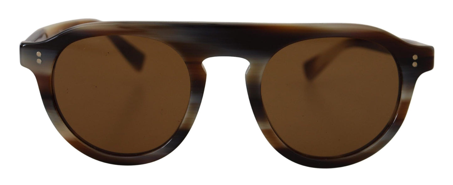 Dolce &amp; Gabbana – DG4306 – Sonnenbrille mit ovalem Vollrand in Schildpattoptik in Braun