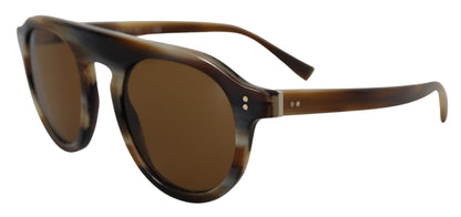 Dolce &amp; Gabbana – DG4306 – Sonnenbrille mit ovalem Vollrand in Schildpattoptik in Braun