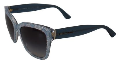 Dolce &amp; Gabbana – DG4226 – Sonnenbrille aus blauem Acetat mit rechteckiger Spitze