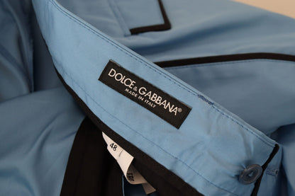 Dolce &amp; Gabbana Blaue Baumwoll-Seidenhose Chinos