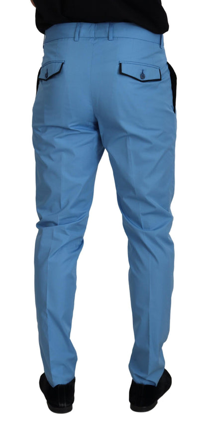 Dolce &amp; Gabbana Blaue Baumwoll-Seidenhose Chinos