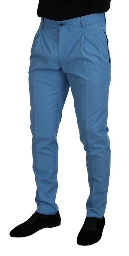 Dolce &amp; Gabbana Blaue Baumwoll-Seidenhose Chinos