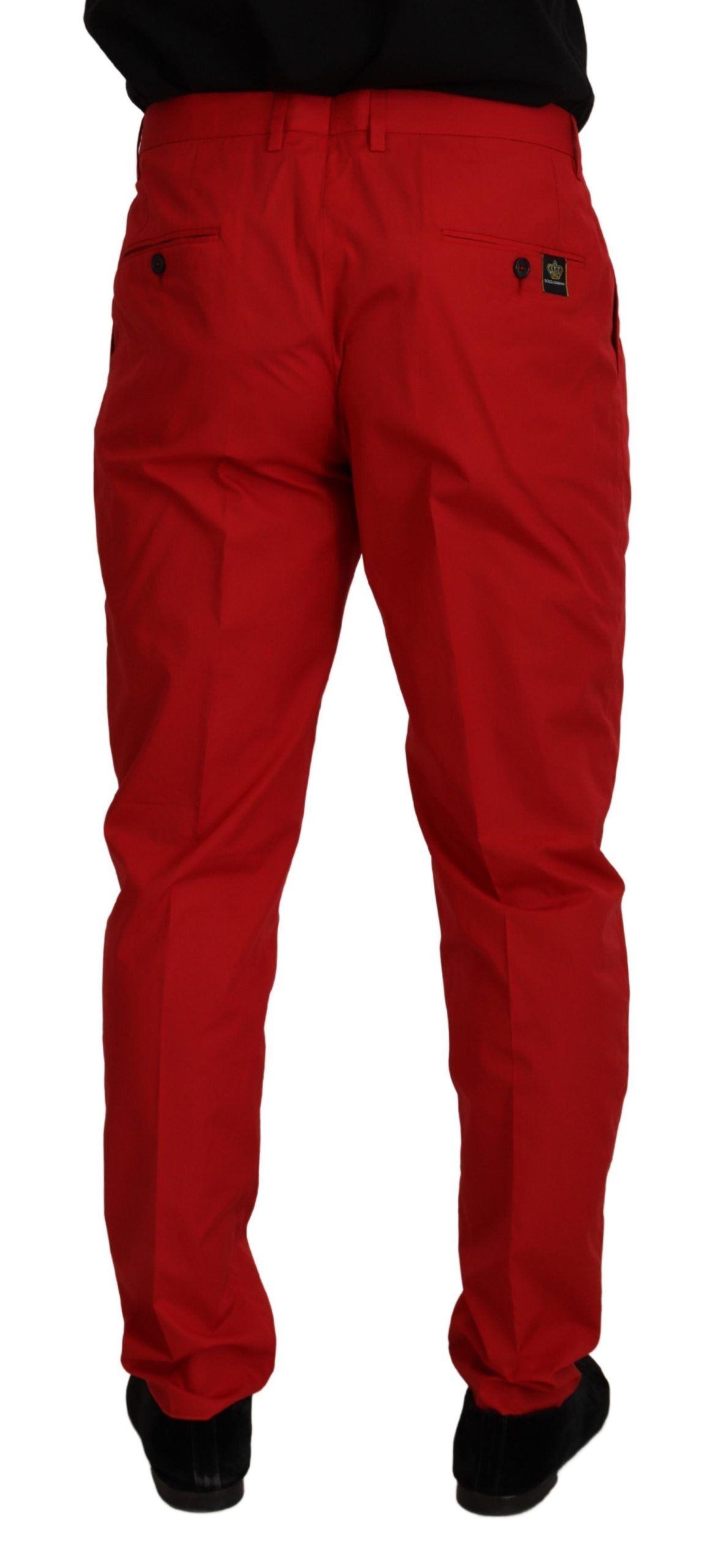 Dolce &amp; Gabbana Rote Chinos mit schmaler Passform aus Baumwolle