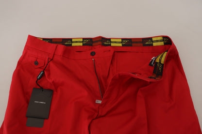 Dolce &amp; Gabbana Rote Chinos mit schmaler Passform aus Baumwolle
