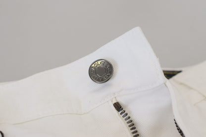 Dolce &amp; Gabbana, schmale Skinny-Jeans aus Stretch-Baumwolle in Weiß