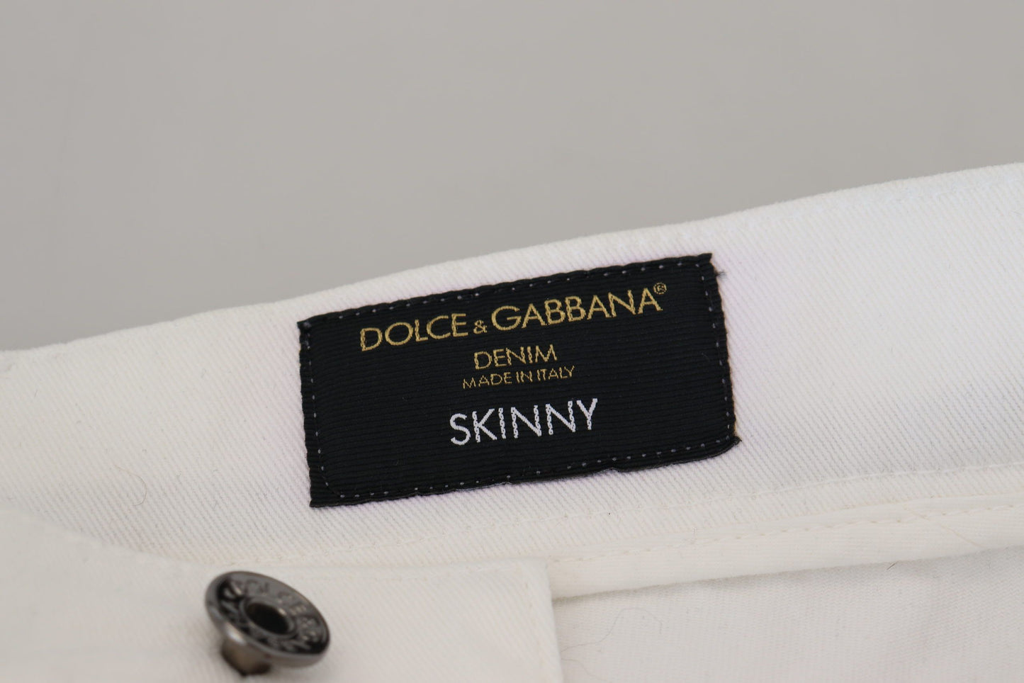 Dolce &amp; Gabbana, schmale Skinny-Jeans aus Stretch-Baumwolle in Weiß