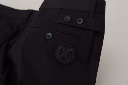 Dolce &amp; Gabbana Blaue Chinos mit schmaler Passform und Stretch-Baumwolle