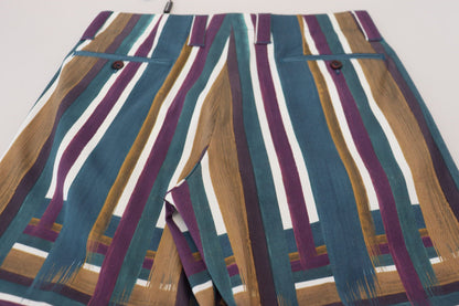 شورت قطني مطاطي مخطط متعدد الألوان من دولتشي آند غابانا