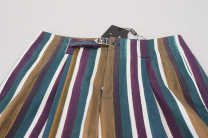 شورت قطني مطاطي مخطط متعدد الألوان من دولتشي آند غابانا