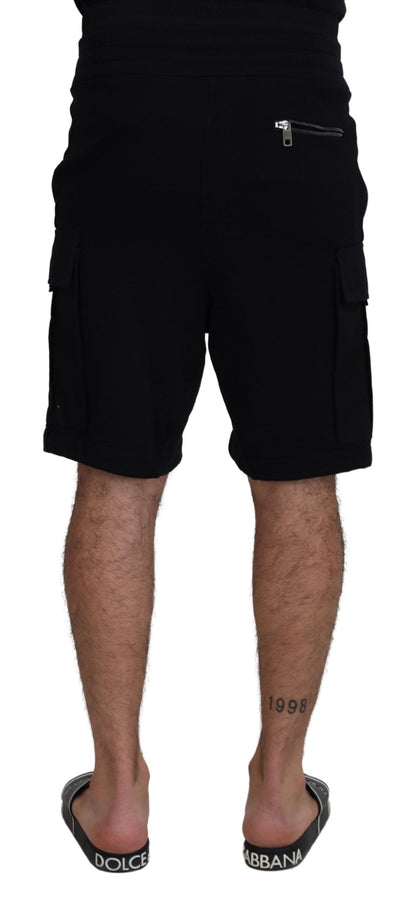 Dolce &amp; Gabbana – Schwarze Bermuda-Cargo-Shorts aus Baumwolle