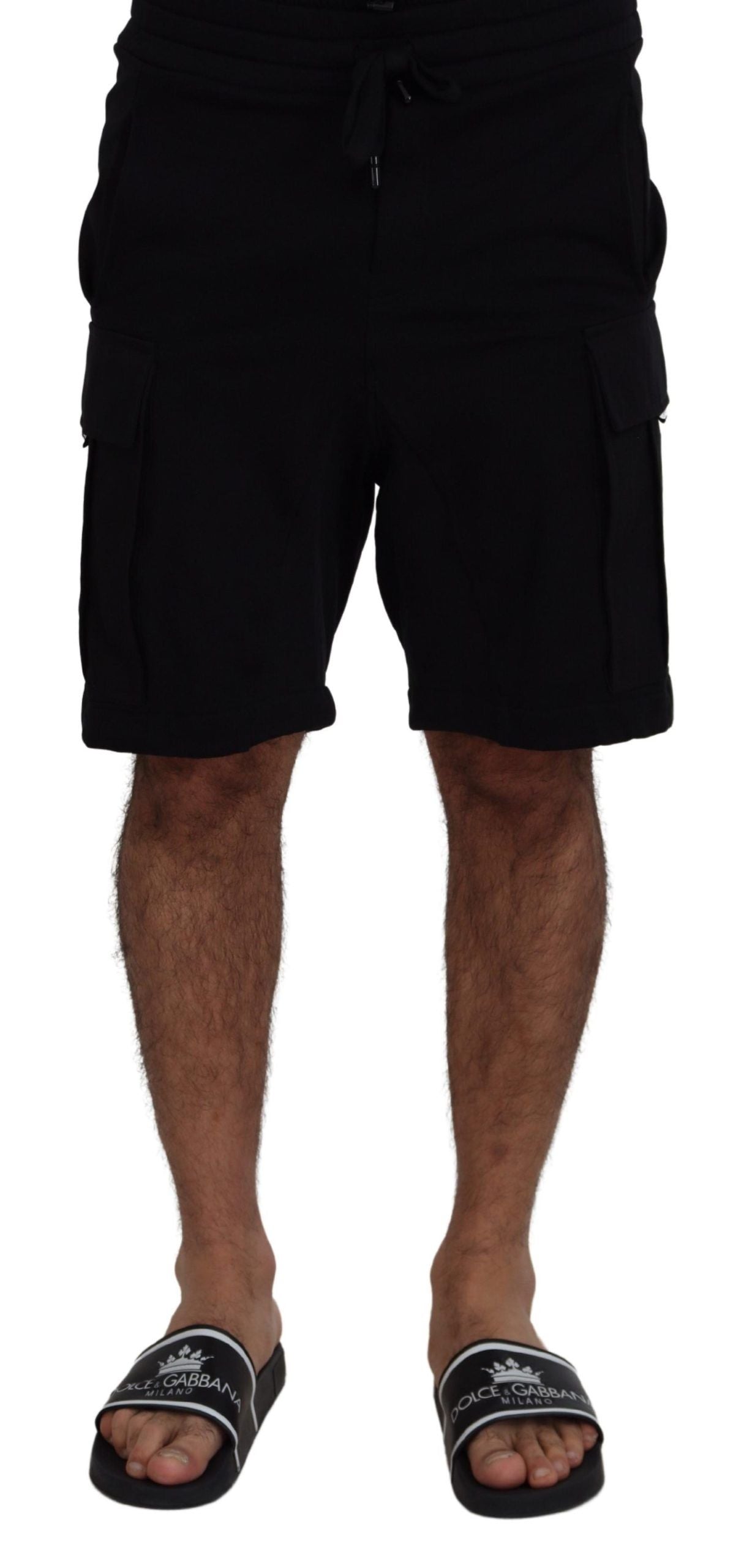 Dolce &amp; Gabbana – Schwarze Bermuda-Cargo-Shorts aus Baumwolle