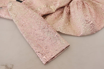 Dolce &amp; Gabbana – Rosa Jaquard-Midikleid mit 3/4-Ärmeln