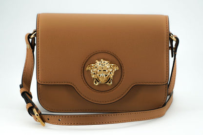 Versace – Elegante Umhängetasche aus Kalbsleder in Braun