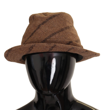 Dolce &amp; Gabbana – Brauner Fedora-Sommerhut mit Streifenmuster