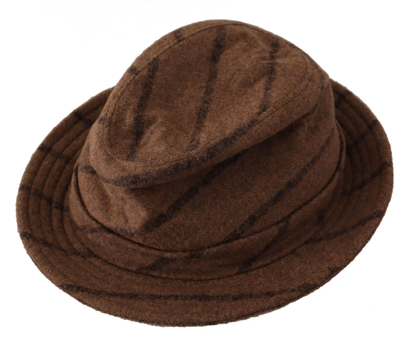 Dolce &amp; Gabbana – Brauner Fedora-Sommerhut mit Streifenmuster
