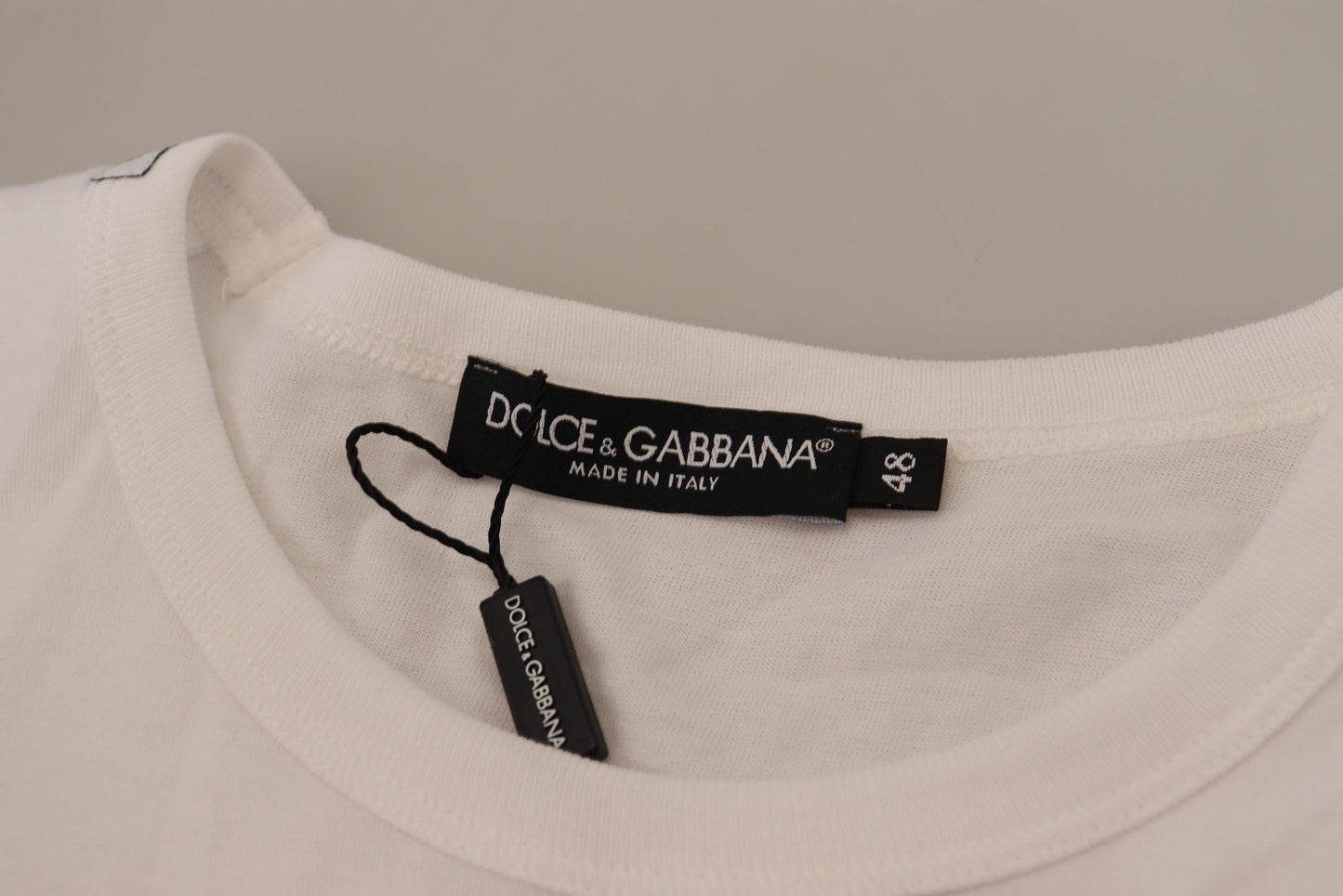 Dolce &amp; Gabbana – Weißes T-Shirt mit kurzen Ärmeln und Pattentasche