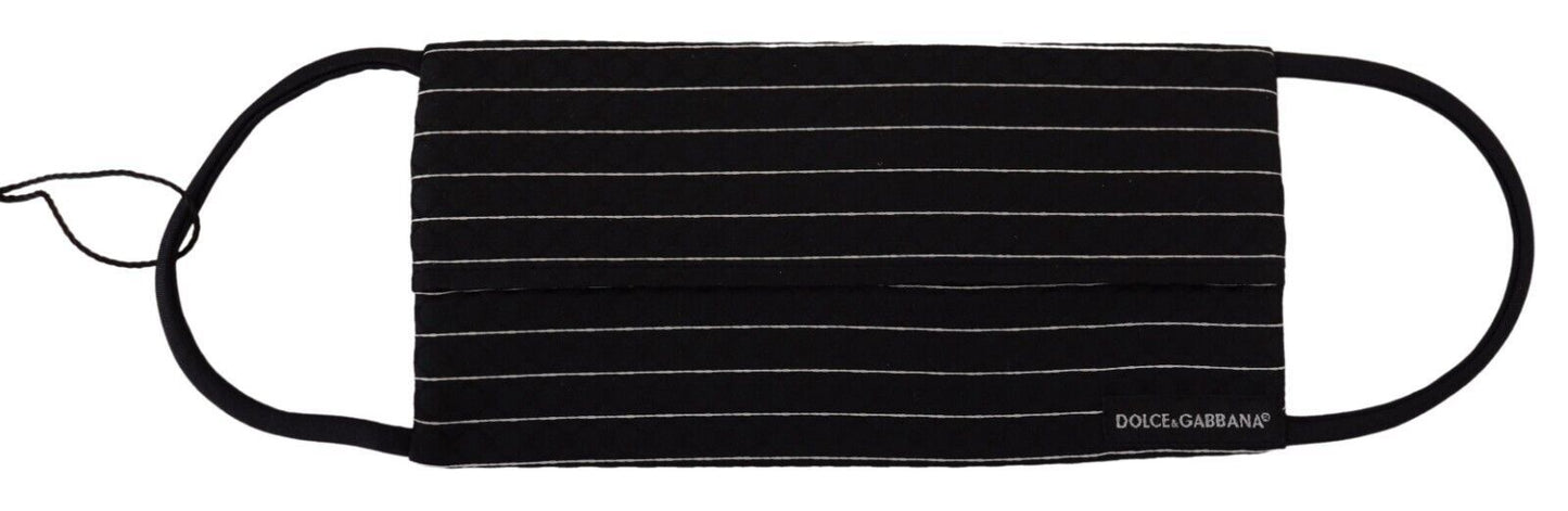 Dolce &amp; Gabbana – Gesichtsmaske mit elastischem Ohrband in Schwarz und Weiß mit Streifen in Einheitsgröße